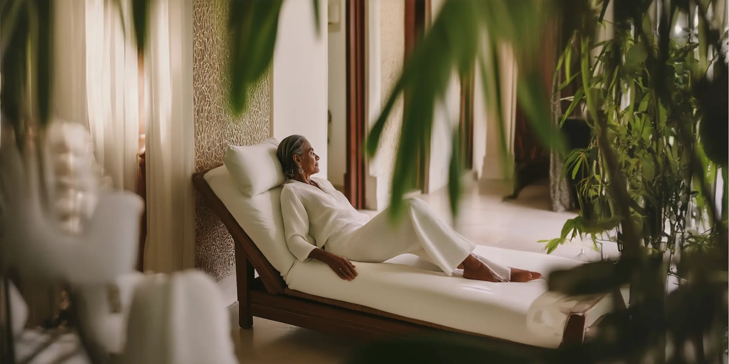 Pessoa relaxando durante tratamento facial